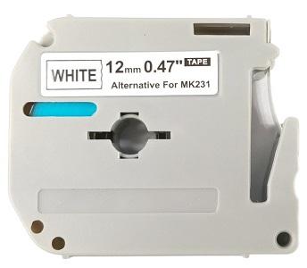 Kompatibilná páska BROTHER MK-231 - čierne písmo, biela páska Tape (12mm)