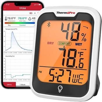 digitálny teplomer a vlhkomer ThermoPro TP-358 (3"LCD, mob. aplikácia)