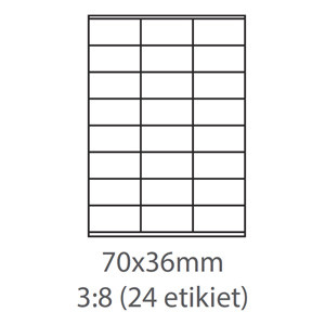 etikety samolepiace 70x36 mm univerzálne žlté 24ks/A4 (100 listov A4/bal.)