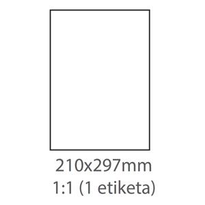 etikety ECODATA Samolepiace 210x297 univerzálne biele 1ks/A4 so zadným násekom/splitom (100 listov A