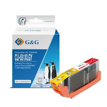 alt. kazeta G&G pre CANON CLI-551GY XL MG6350 / MG7150 / iP 8750 / iX 6850 (Grey)