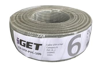 Sieťový kábel iGET CAT6 UTP PVC Eca 100m/cievka