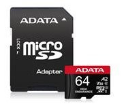 Pamäťová karta ADATA High Endurance micro SDXC karta 64GB UHS-I U3 Class 10 + adaptér