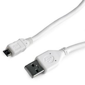 kábel z USB na micro USB, 1m, biely, CABLEXPERT