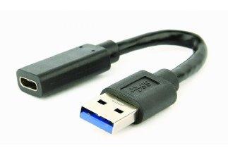 redukcia USB 3.1 AM to Typ C F, 10 cm, čierna