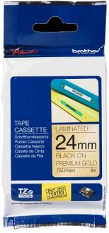 páska BROTHER TZePR851 čierne písmo, zlatá premium páska Tape (24mm)