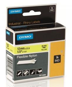 páska DYMO 18756 (18490) PROFI D1 RHINO Black On Yellow Flexible Nylon Tape (12mm)