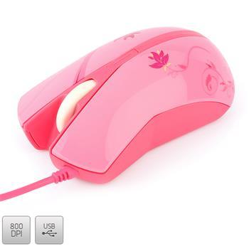 Myš Modecom Y-1 Art Pink 800 dpi USB