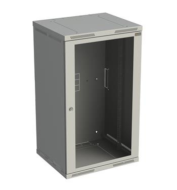Rozvádzač nástenný SENSA 21U 600 mm, dvere sklo, RAL 7035, SENSA-21U-66-11-G