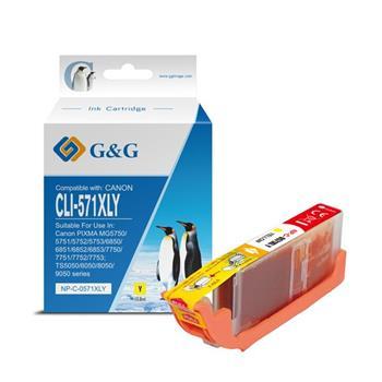 alt. kazeta G&G (CANON CLI-571XLY pre CANON PIXMA MG5700/MG5750/MG5751/ MG5752/MG5753/MG6800/MG6850