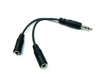 kábel audio jack 3,5 mm rozdeľovací (splitter), 10 cm