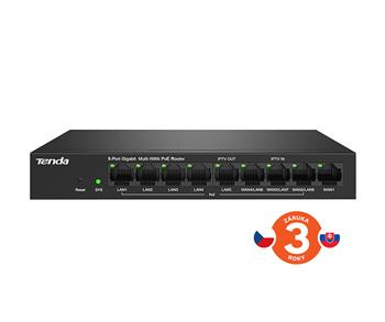 Tenda G0-8 G-PoE Gigabit PoE Router, MultiWAN 1x WAN, 5x LAN, 3x WAN/LAN, 8xPoE 802.3af/at, 10/100/1