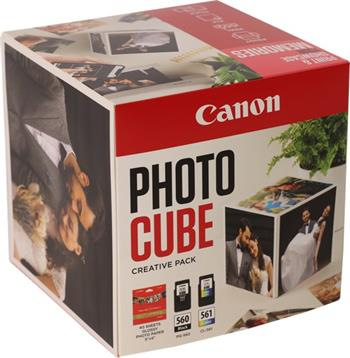 kazeta CANON PG-560 black + CL-561 color PHOTO CUBE WHITE PINK TS5350/TS5351/TS5352/TS5353
