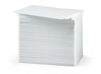ZEBRA WHITE PVC CARDS, 30 MIL HIGH COERCIVITY MAGNETIC STRIP