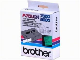 páska BROTHER TX751 čierne písmo, zelená páska Tape (24mm)