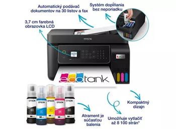 MFP "ecoTANK" farebné atramentové EPSON L5310, sieť, ADF, Wi-Fi, Ethernet, FAX