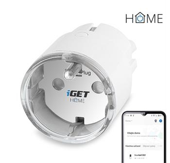 iGET HOME Power 1 - Wi-Fi zásuvka 230V s meraním spotreby, 3680 W
