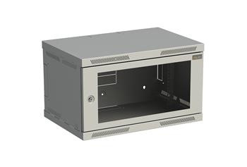 Rozvádzač nástenný SENSA 6U 400 mm, dvere sklo, RAL 7035, SENSA-6U-64-11-G