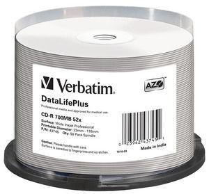 CD-R VERBATIM DTL Wide InkJet Printable 700MB 52X 50ks/cake*AZO