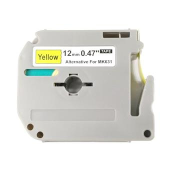 alt. páska Ecodata pre BROTHER MK-631 - čierne písmo, žltá páska Tape (12mm)