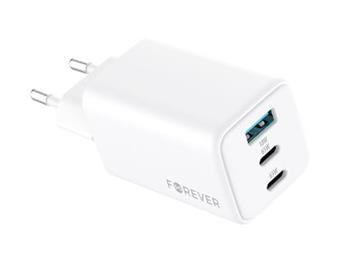 nabíjačka Forever TC-08-65ACC, GaN PD QC charger, 2x USB-C 1x USB, 65W, biela