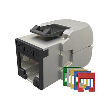 Samorezný keystone Solarix CAT5E STP SXKJ-5E-STP-RAL-SA, RAL FIT moduly, GROUND LOCK