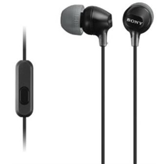 Slúchadlá do uší s mikrofónom SONY MDR-EX15AP, handsfree, čierne