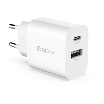 nabíjačka Devia Smart PD 1x USB-C 1x USB 20W biela
