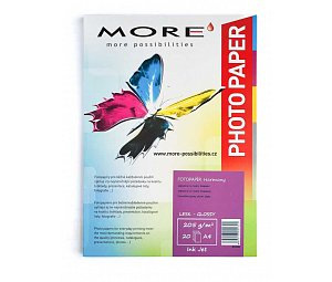 papier MORE inkjet lesklý (glossy) 20ks/A4 205g