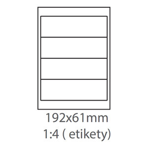 etikety Samolepiace 192x61 univerzálne biele (1000 listov A4/bal.)