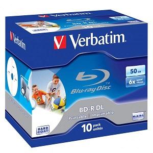 BD-R DL VERBATIM 50GB Printable 6X 10ks jewel box