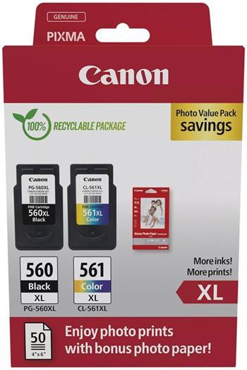 kazeta CANON PG-560 XL black + CL-561 XL color TS5350/TS5351/TS5352/TS5353 + GP501 10x15