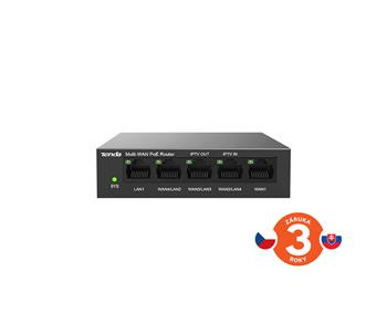 Tenda G0-5 G-PoE Gigabit PoE Router, MultiWAN 1x WAN, 1x LAN, 3x WAN/LAN, 4xPoE 802.3af/at, 10/100/1