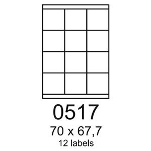 etikety RAYFILM 70x67,7 biele s odnímateľným lepidlom R01020517A (100 list./A4)