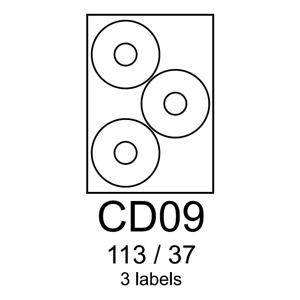 etikety RAYFILM CD09 113/37 univerzálne biele R0100CD09C (20 list./A4)