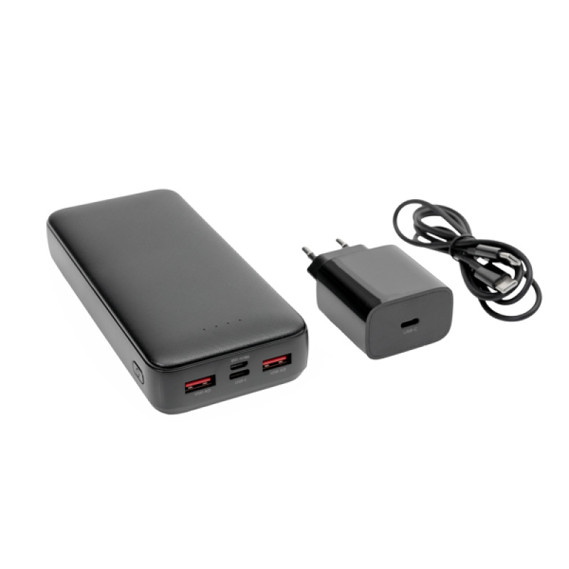 Platinet PMPB20SETB SET 3v1 Powerbanka 20000 mAh + Nabíjačka 20W Power Delivery, kábel USB-C 1m, bla 4