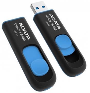 USB kľúč ADATA DashDrive™ Series UV128 128GB USB 3.0 flashdisk, výsuvný, čierny+modra