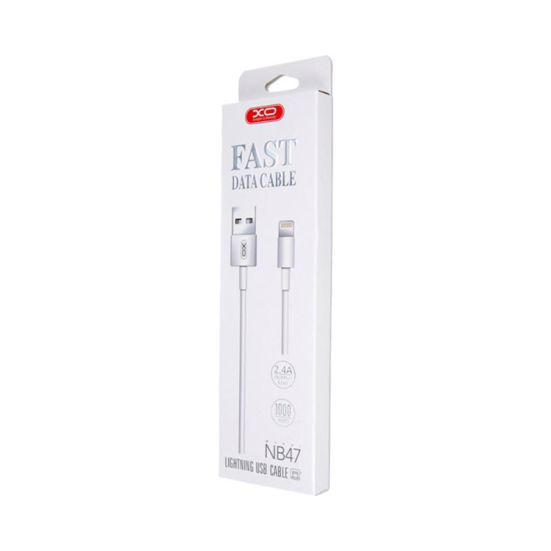 kábel XO NB047 Iphone(lightning)-USB biely (1m 2A)