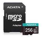 Pamäťová karta ADATA Premier micro SDXC karta 256GB UHS-I U3 Class 10 + adaptér