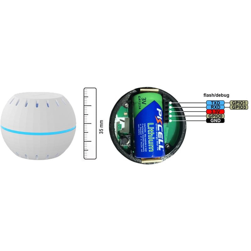 Shelly H&T - batériový senzor teploty a vlhkosti (WiFi) - Biely 3