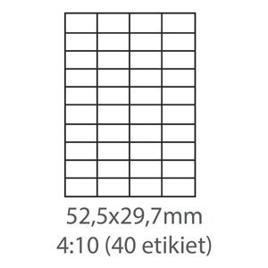 etikety ECODATA Samolepiace 52,5x29,7 univerzálne biele 40ks/A4 (100 listov A4/bal.)