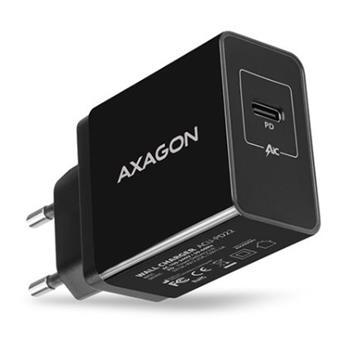 univerzálna USB nabíjačka Axagon ACU-PD22, 1x USB Typ C, 22W max. 3A, čierna