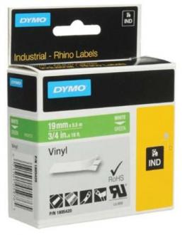 páska DYMO 1805420 PROFI D1 RHINO White On Green Vinyl Tape