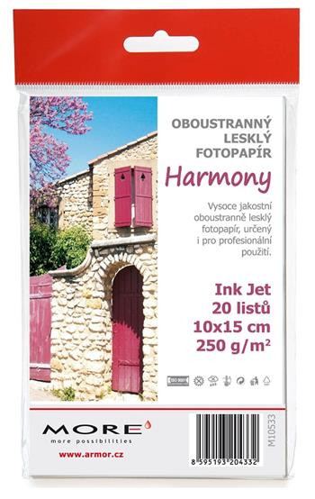 papier MORE HARMONY fotolesklý 20ks/10x15 250g inkjet