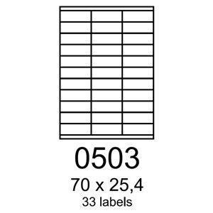 etikety RAYFILM 70x25,4 biele s odnímateľným lepidlom R01020503A (100 list./A4)
