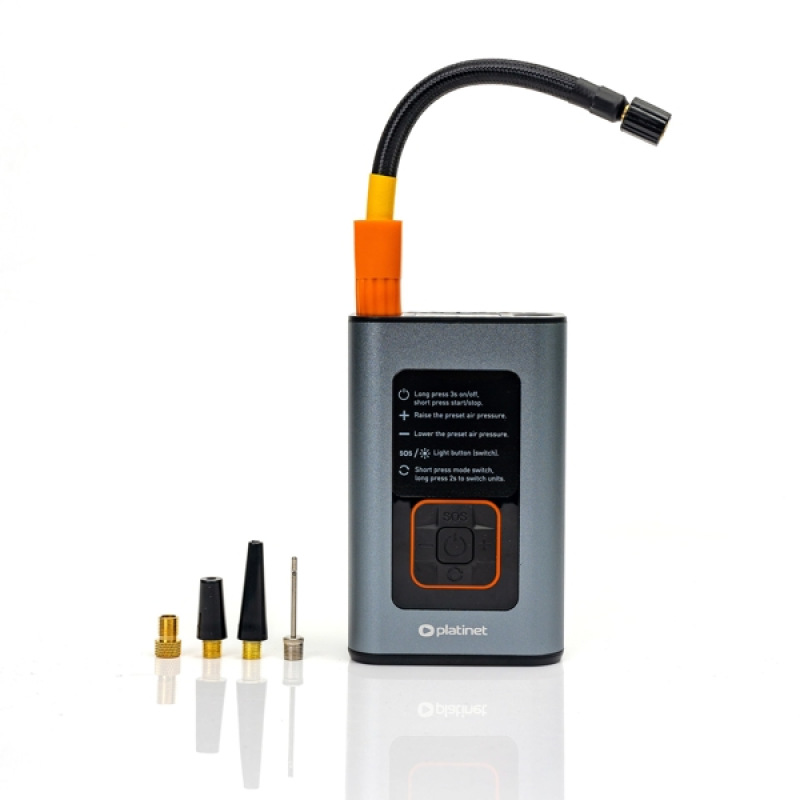 Platinet PTC22 SET 3v1 Powerbanka 4000 mAh, digitálny vreckový kompresor 10 BAR, LED svietidlo, stri 4