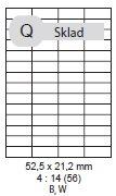 etikety ECODATA Samolepiace 52,5x21,2 univerzálne biele 56ks/A4 (100 listov A4/bal.)