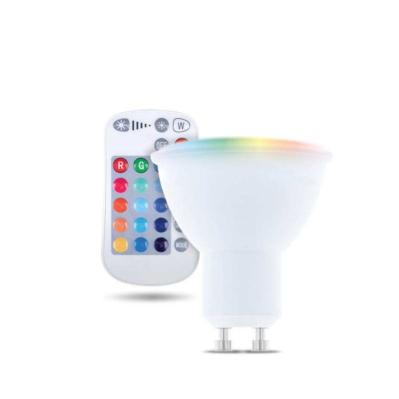 LED žiarovka Forever GU10 5W RGB + biela, diaľkové ovládanie