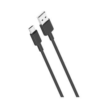 kábel XO NB156 MicroUSB-USB čierny (1m 2A)