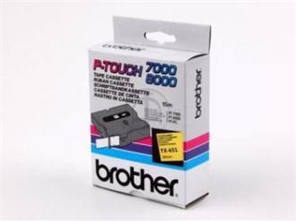 páska BROTHER TX651 čierne písmo, žltá páska Tape (24mm)